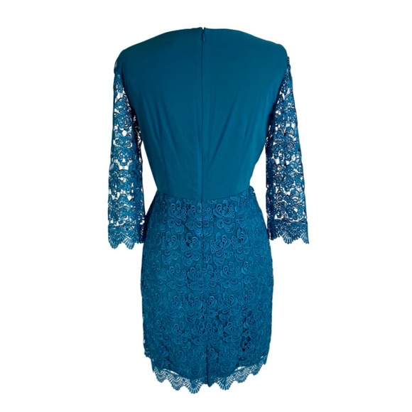 Antonio Melani Lace Sheath Dress Blue Teal Formal - Picture 8 of 8